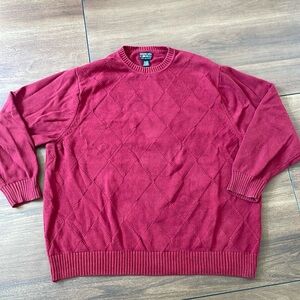 Vintage red cotton sweater, men’s 4x
